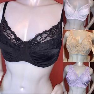 Pink K brand lace cotton wire bras  “new” size 34B blk/white